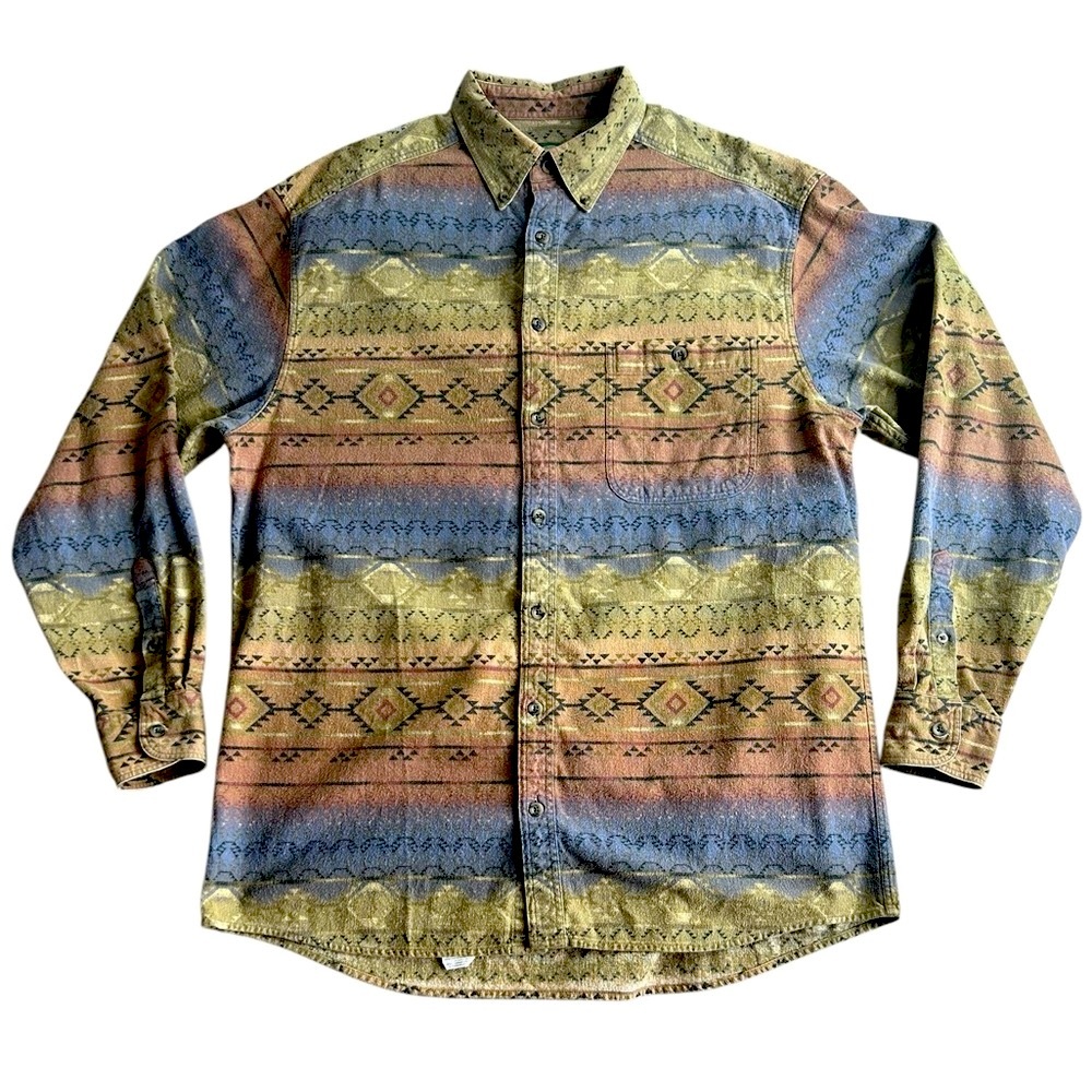 Cabela’s Southwest‎ Aztec Flannel Shirt Men’s XL Heavyweight Soft Plaid Outdoor
